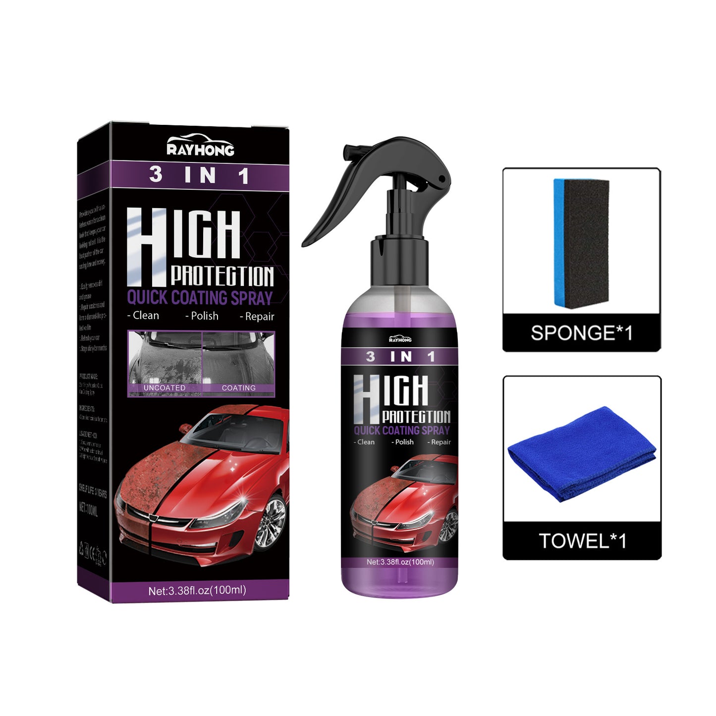 🚘🔥【Cumpără 2, Primești 1 GRATIS】🔥Spray auto 3-în-1: Vopsea, întreținere, dezinfectare, luciu și acoperire nano✨🌟Ofertă limitată + livrare gratuită