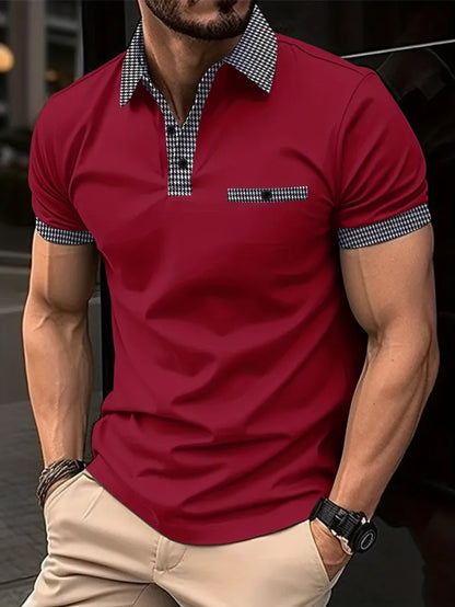 💥👔Promocja na 2026 rok【S-3XL】Letnia męska bluza polo z guzikami i blokiem kolorów