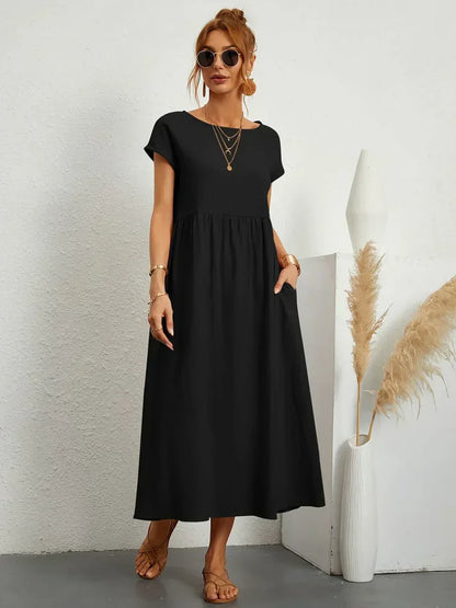 🌸【S-4XL】Zwiewna sukienka midi damska na lato – lekka i elegancka