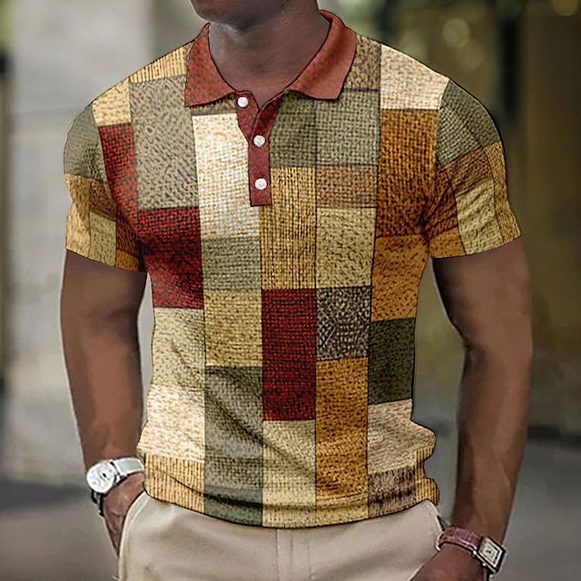 👕 Koszulka polo męska S–5XL – wzór geometryczny, wygodna i stylowa 2026