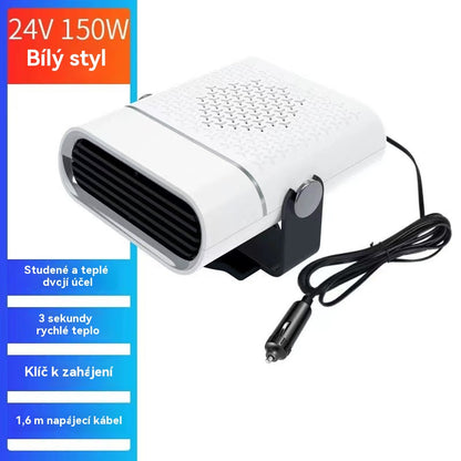🚗🔥 Přenosný ohřívač a ventilátor do auta 2 v 1 – 360° rotace, rychlé rozmrazování, topení a chlazení, ultratichý a snadný pro všechna roční období