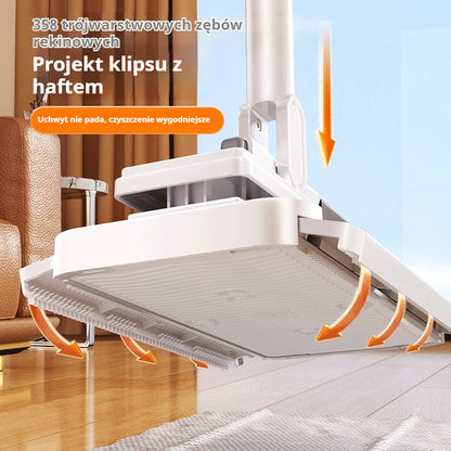 🧹 Zestaw 4 szt. | Mop z uchwytem na ściereczkę – bezdotykowe wyciskanie, wygodne sprzątanie