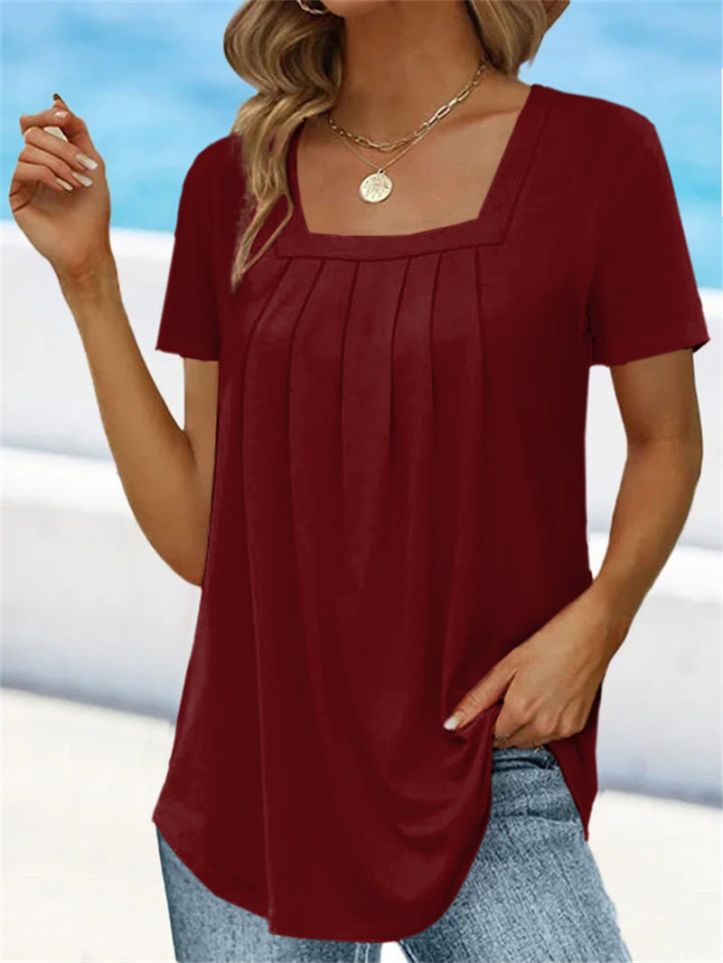 💛【S-5XL】✨ Nou tricou de damă cu mânecă scurtă 2025 👚 Versatil cu pantaloni 👖 Moale și confortabil