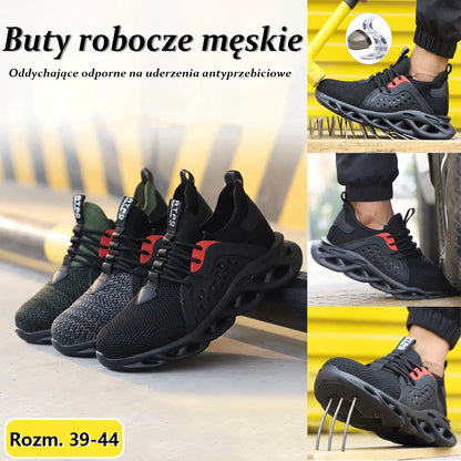 💥【39-48】👍Męskie buty robocze oddychające, antypoślizgowe i odporne na przebicie