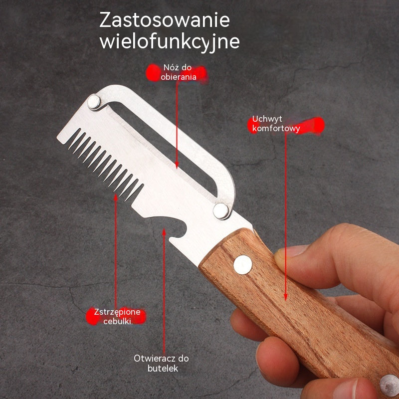 ✨Kup 1, a 1 dostaniesz gratis (2 produkty) 🧅🔪 Wielofunkcyjny obierak kuchenny 3 w 1: obiera, kroi i otwiera butelki
