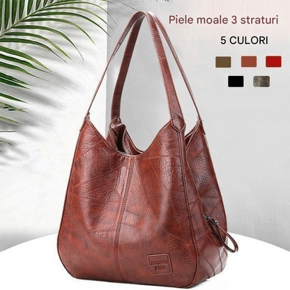 💖👜💖 【50% reducere🔥】Geantă de umăr din piele moale, nou stil, capacitate mare