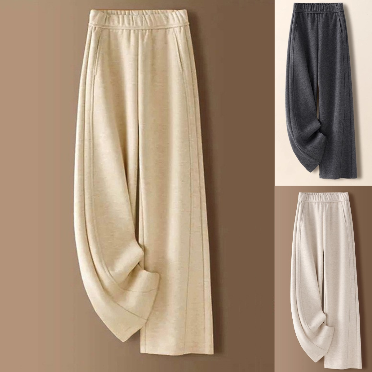 👖 【M-2XL】 Nové podzimně-zimní kalhoty s přizpůsobeným střihem a širokými nohavicemi, vyrobené z imitace kašmíru