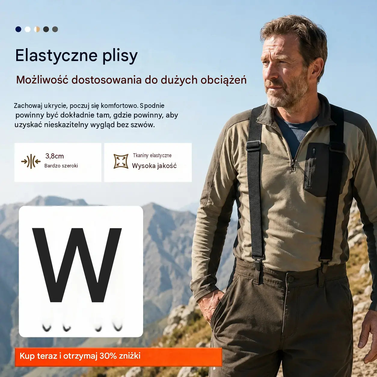 📢📢50% zniżki! 🧷szelki męskie z metalowymi klipsami do codziennych stylizacji