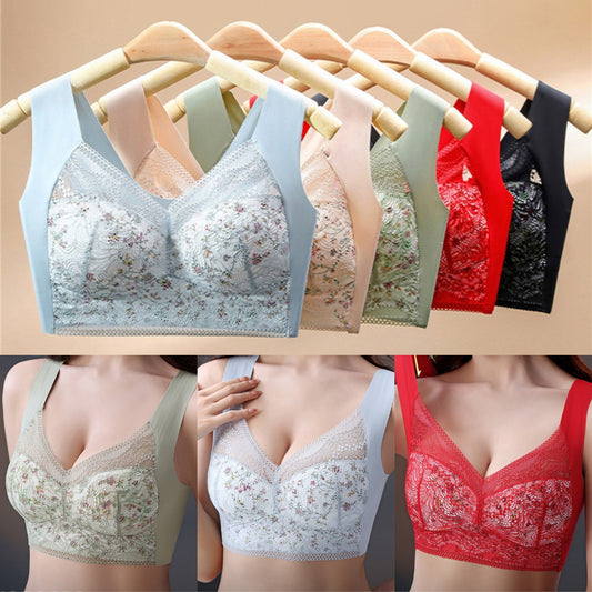 🔥【3 szt. w zestawie】Wygodny biustonosz z jedwabiu lodowego – oddychający i bez fiszbin · 50% taniej