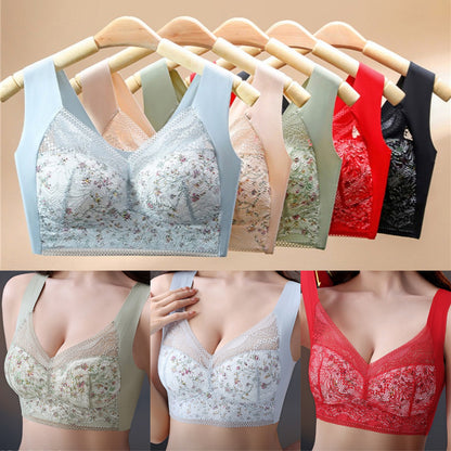 🤩【Pachet de 3】✨【40kg-100kg】🎁🎁Sutien mare din mătase de gheață – confortabil, respirabil și reglabil 💖🔥