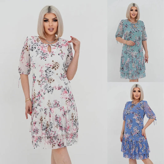 💃👗【S–5XL】Elegantní plisované krajkové šaty 2025 – Stylové, pohodlné, sleva 50 %, doprava zdarma