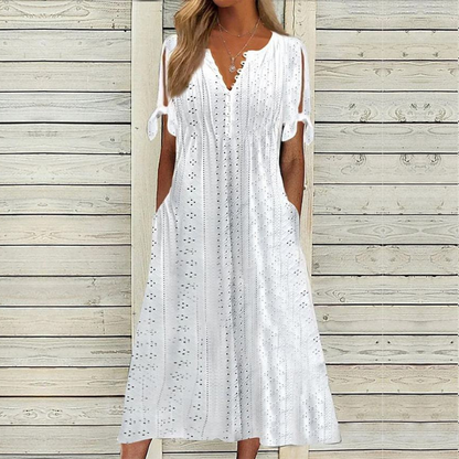 【Darmowa dostawa】👗 2026 Sukienka codzienna z haftem i wysokim stanem – elegancka i wygodna