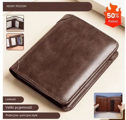 👝 50% taniej | Męski portfel skórzany RFID – bezpieczny i elegancki