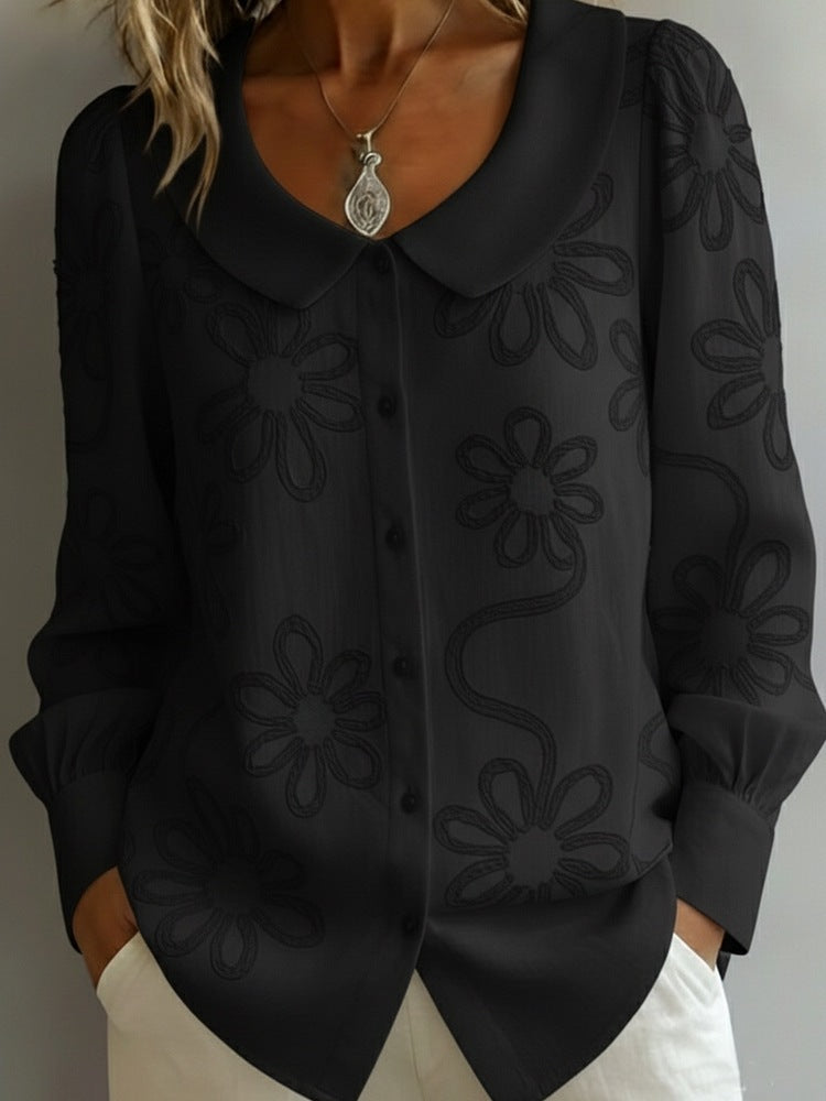 👚 Bluzka damska – francuski styl retro, haftowana, kolekcja 2026