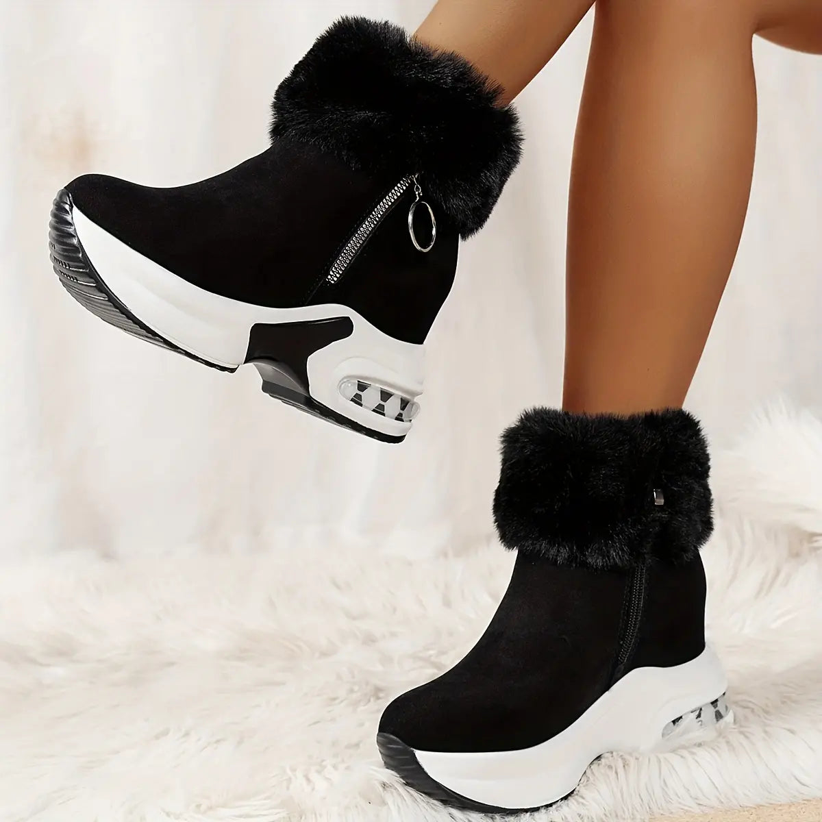 🔥😍【35-43】Damskie buty jesienno-zimowe z grubą podeszwą, ocieplane polarem, ciepłe i swobodne