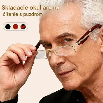 🔥 Skladacie okuliare na čítanie s filtrom modrého svetla a puzdrom