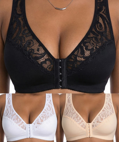 💖 Biustonosz push-up 3 szt. L–4XL – koronka, modelujący | drugi -50%