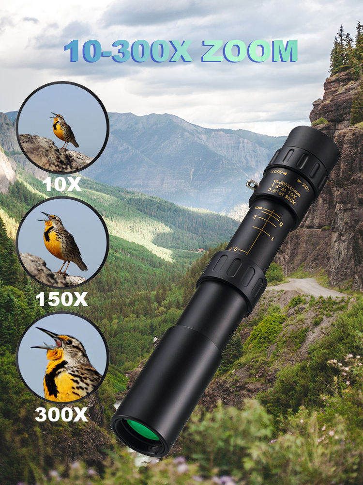 🔭【10–300× Zoom】HD prenosni daljnogled na dolge razdalje · Zmogljiv in jasen pogled