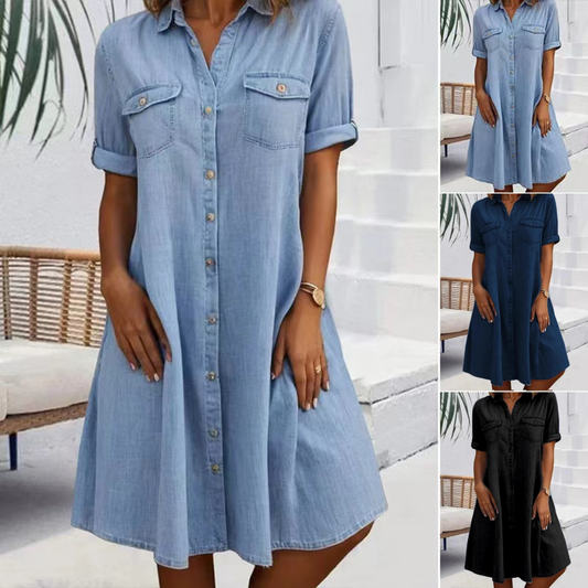 ✨【S-5XL】😍Sukienka Jeansowa Plus Size 2026 – Luźny Krój, Komfort i Modny Styl na Co Dzień