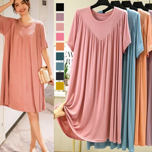 🔥【50% ZĽAVA】💖【S-4XL】【40-180kg】✨2025 Pyžamové šaty – mäkké, pohodlné a uvoľňujúce, s krátkym rukávom 🌙🛌