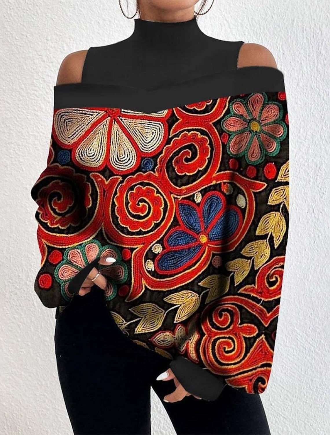 🌸【S-3XL】Nový dámský pulovr s dlouhým rukávem a podzimním/zimním potiskem