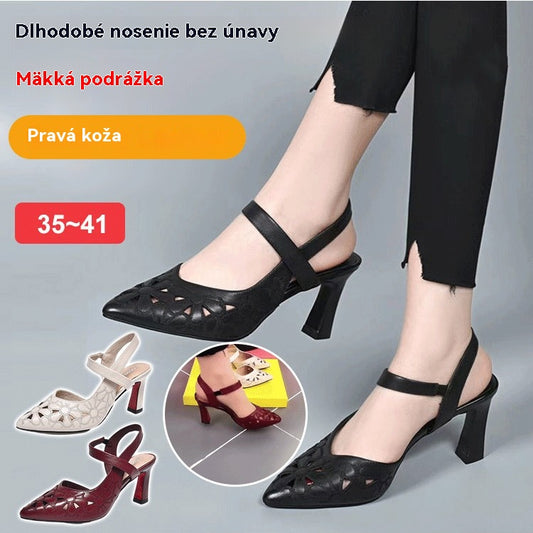 👡【35-41】✨🎀2025 nové pohodlné jednofarebné špicaté vysoké podpätky