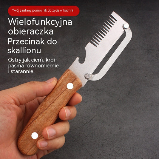 ✨Kup 1, a 1 dostaniesz gratis (2 produkty) 🧅🔪 Wielofunkcyjny obierak kuchenny 3 w 1: obiera, kroi i otwiera butelki