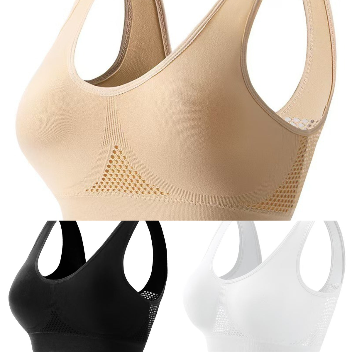 😍【Balenie 3 ks】Bezšvová podprsenka pre plnšie poprsie ❤️ Pohodlná na zimu · Priedušná · 【40–120 kg】