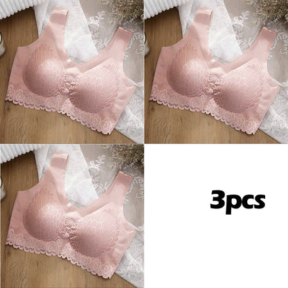 💖👙【3 ks】✨Pohodlná čipkovaná podprsenka pre plnšie veľkosti – ľahká, priedušná, elegantne zakrýva, kvalitný materiál