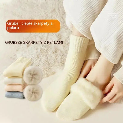 🔥【6 par】🧦Grube i ciepłe wełniane skarpety na zimę, super grube i ciepłe, elastyczne, rozmiar 35-42