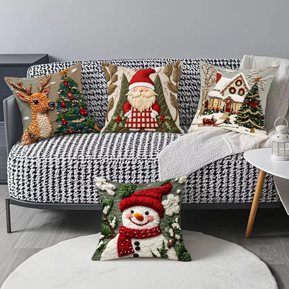 🔥【Sada 4 ks】🎄Vianočné obliečky na vankúše – obľúbené motívy a príjemný materiál, ideálne na sviatočnú výzdobu