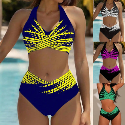 👙 【L–5XL】👉 Dwuczęściowe bikini dla kobiet w większych rozmiarach ✅ Wysoki stan ✅ Wysoka elastyczność