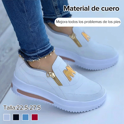 🔥【Reducere 50%】【35–43】2025 Pantofi casual pentru femei cu fermoar – talpă groasă, alegere confortabilă și la modă ✨💃