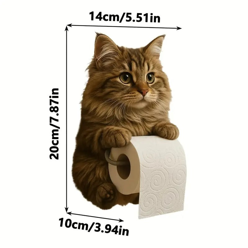 🐱【Žhavý výprodej roku】💥Roztomilý držák na toaletní papír s motivem kočky✨📦Doprava zdarma – skladem