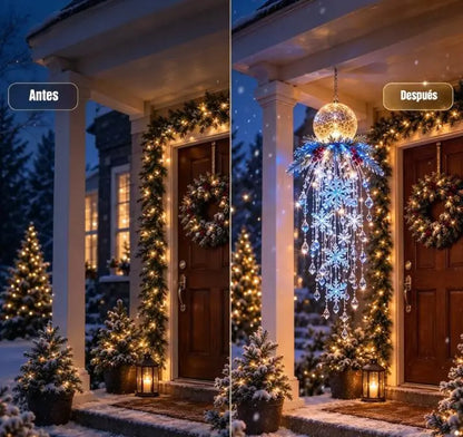 🔥 DZIŚ -50% 🎅 Wisząca dekoracja LED w kształcie płatka śniegu – świąteczny blask na werandzie ✨