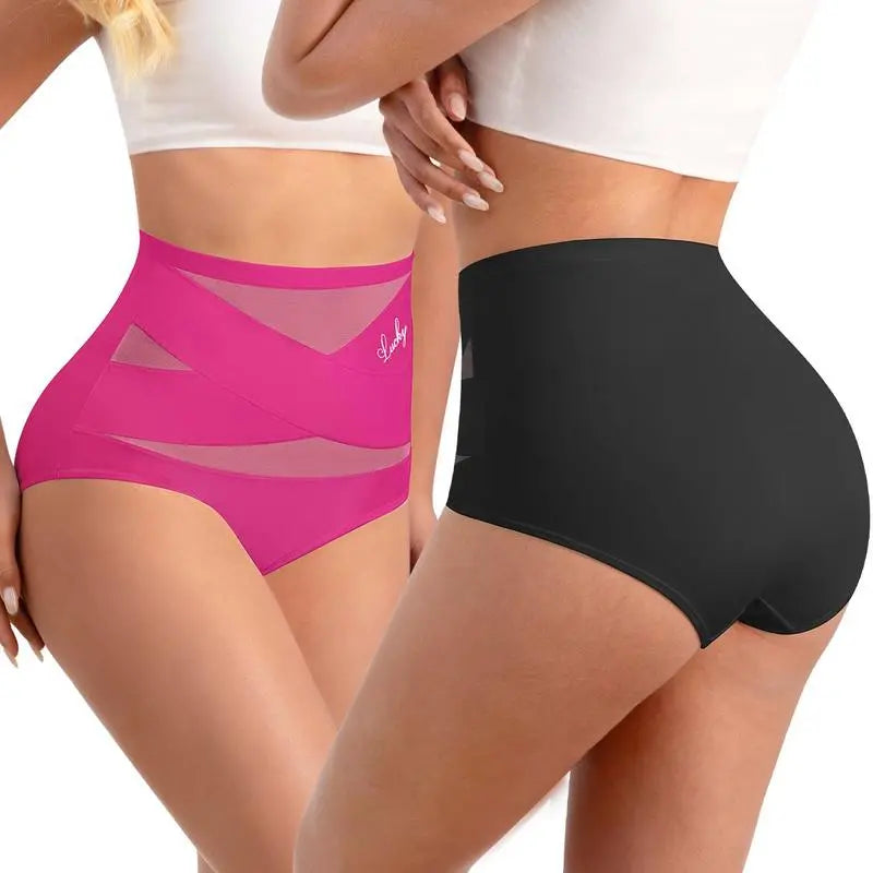 🔥 Majtki damskie z wysokim stanem plus size – krzyżowy fason, modelowanie brzucha i wygodne dopasowanie ✨