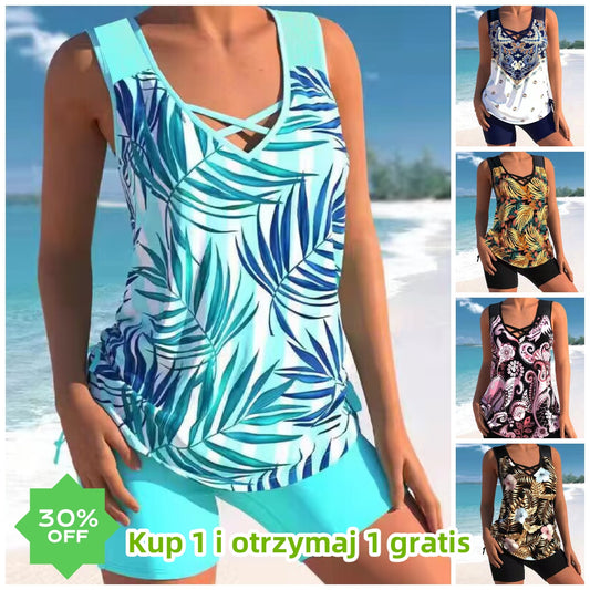 【Oferta ograniczona czasowo】【S-5XL】Dwuczęściowy kostium kąpielowy z nadrukiem etnicznym – wygodny i stylowy, idealny wybór na lato