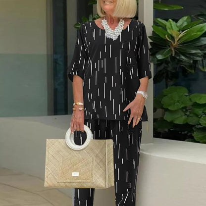 🔥【Top + Pantaloni】【40-110kg】✨ Set damă 2 piese 2025 Primăvară-vară 🌸 croială lejeră 👗 Modă confortabilă și modernă