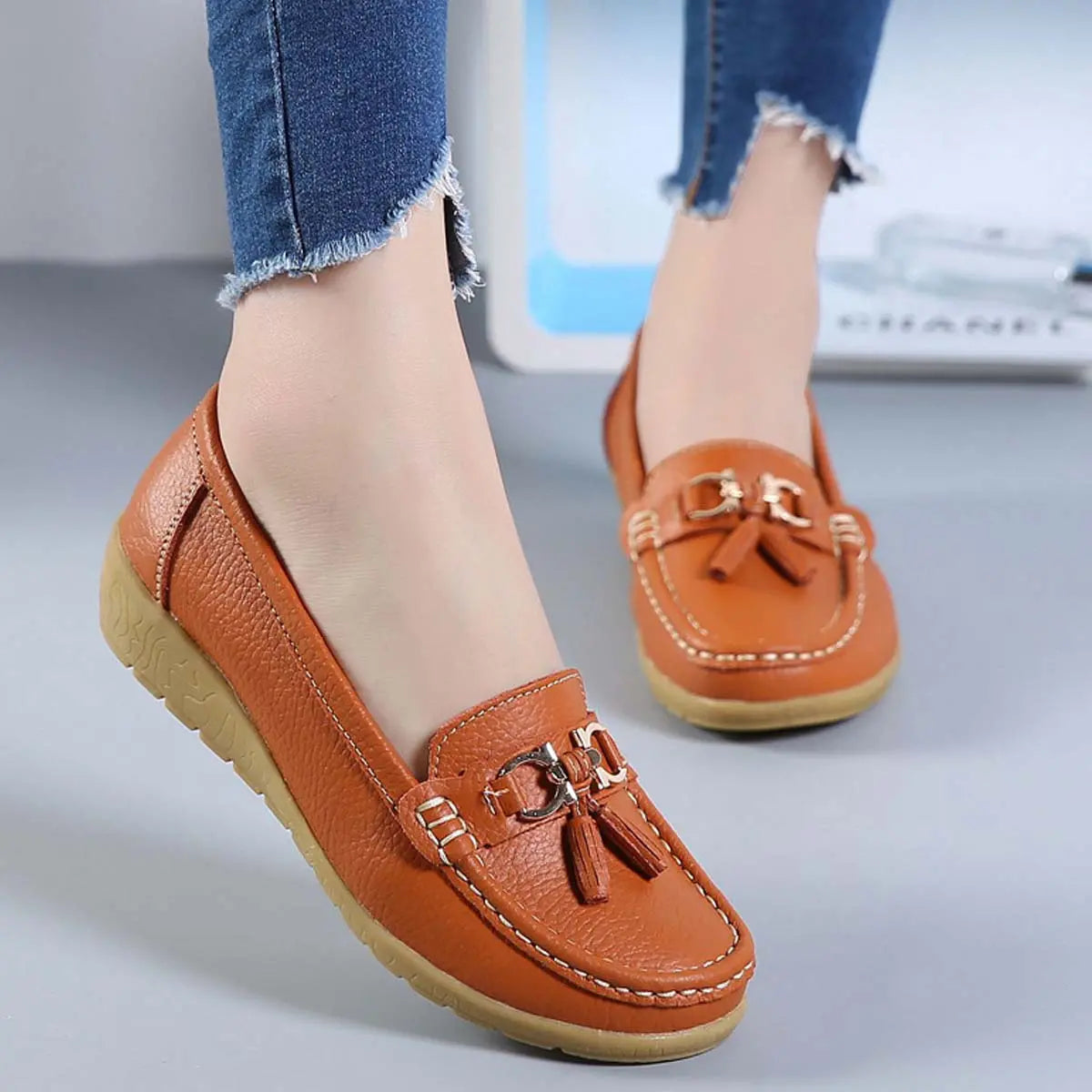 🔥【35-44】Nowe, oddychające i wygodne damskie skórzane buty z miękką podeszwą