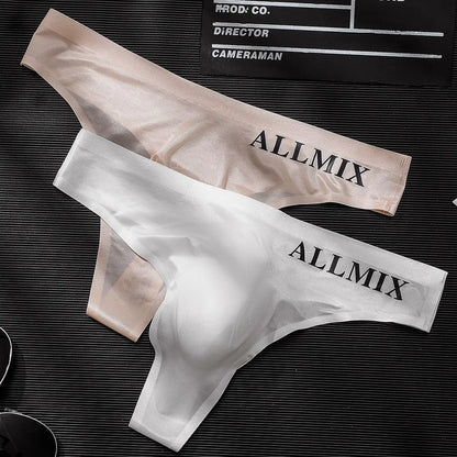 ✨【5 sztuk】 👍【M-2XL】【50-90 kg】Nowe męskie bezszwowe majtki z niskim stanem z jedwabiu lodowego