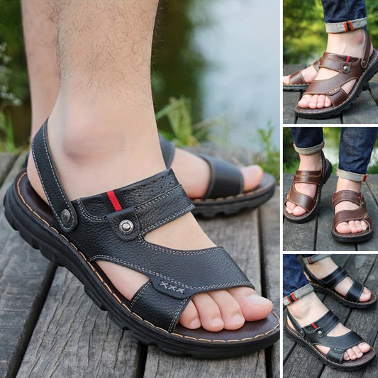 🌴👞【Limitovaná ponuka】【50% zľava 🔥】【38–44】Letné pánske sandále z pravej kože s dvojitým využitím