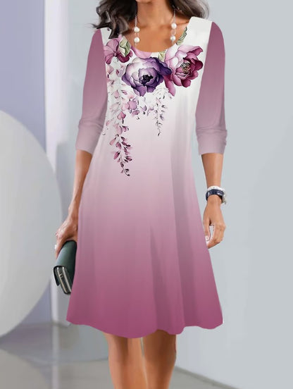 💐👗【Časovo obmedzená ponuka】【S-3XL】2025 Jarné midi šaty s okrúhlym výstrihom a dlhým rukávom, módne a neformálne