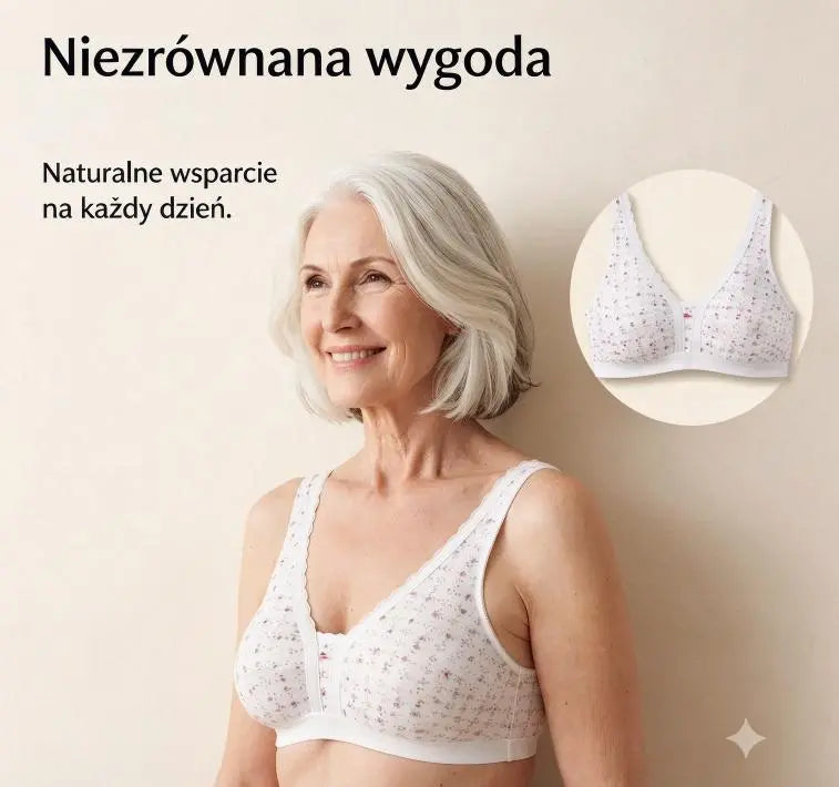 🌿 Komplet 4-częściowy [Wygodny biustonosz bez rękawów dla osób w średnim i starszym wieku · pielęgnacja z czystej bawełny]