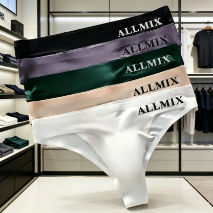 ✨【5 sztuk】 👍【M-2XL】【50-90 kg】Nowe męskie bezszwowe majtki z niskim stanem z jedwabiu lodowego