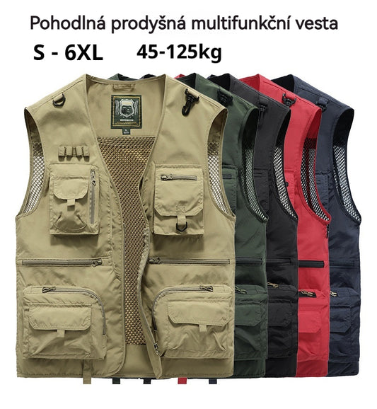 🌴🎣【S-5XL】2025 Nové tenké pracovní/rybářské vesty, prodyšné a odolné - unisex