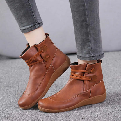 🌺👢【35-43】Damskie zimowe buty z naturalnej skóry – śniegowce ze wsparciem łuku stopy, antypoślizgowe i ciepłe buty zimowe