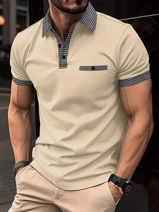 💥👔Promocja na 2026 rok【S-3XL】Letnia męska bluza polo z guzikami i blokiem kolorów