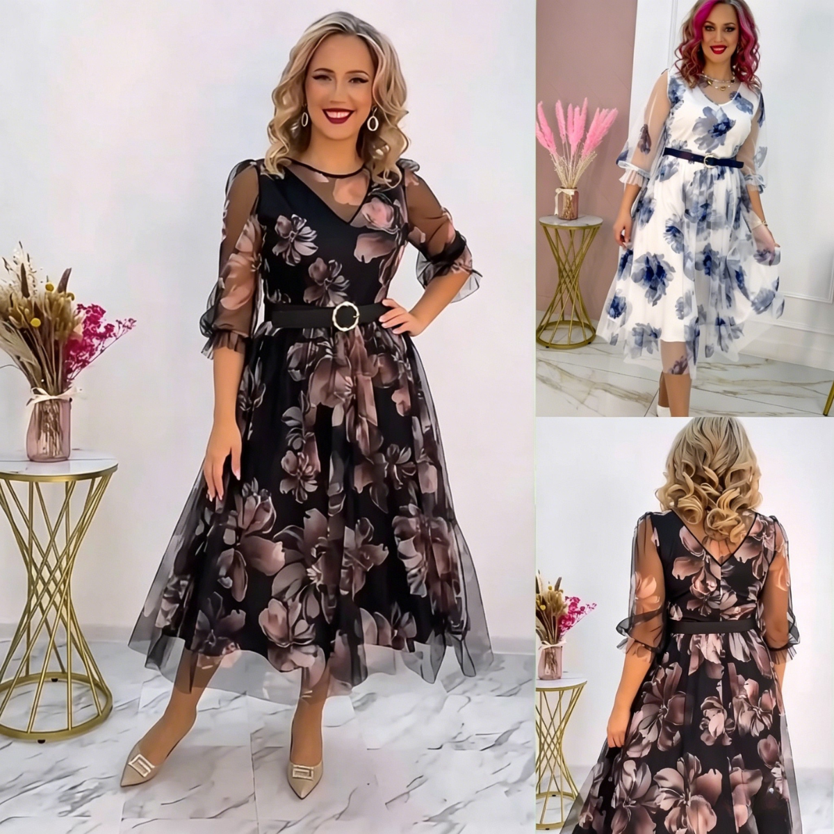 🌸 Dámske šaty S–5XL – elegantné, s potlačou, novinka