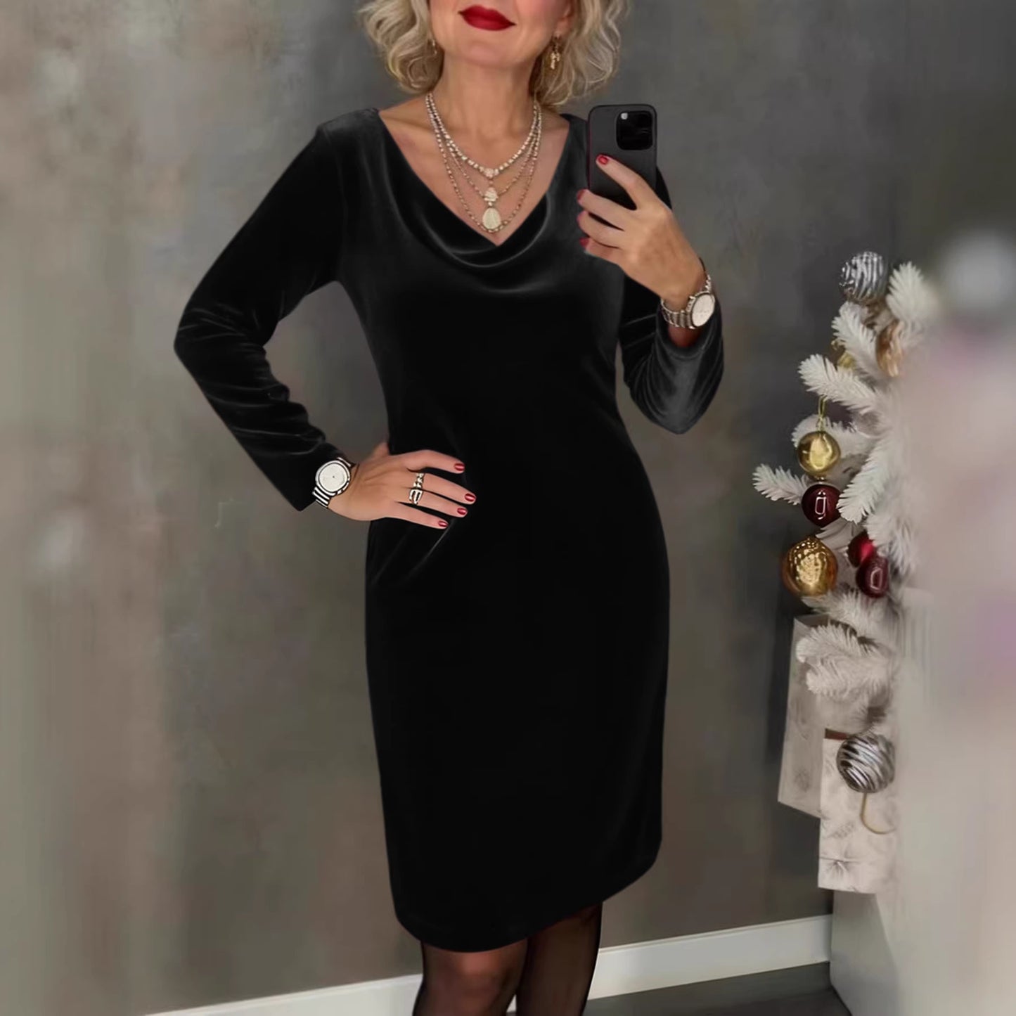 🔥 Šaty z vlna-směsi 2026 | Dlouhý rukáv | Sexy a elegantní styl