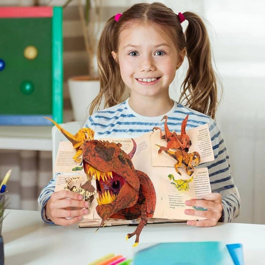 📕😍 3D Encyklopedia Prehistorii – Dinozaury · Rozkładana książka edukacyjna dla dzieci